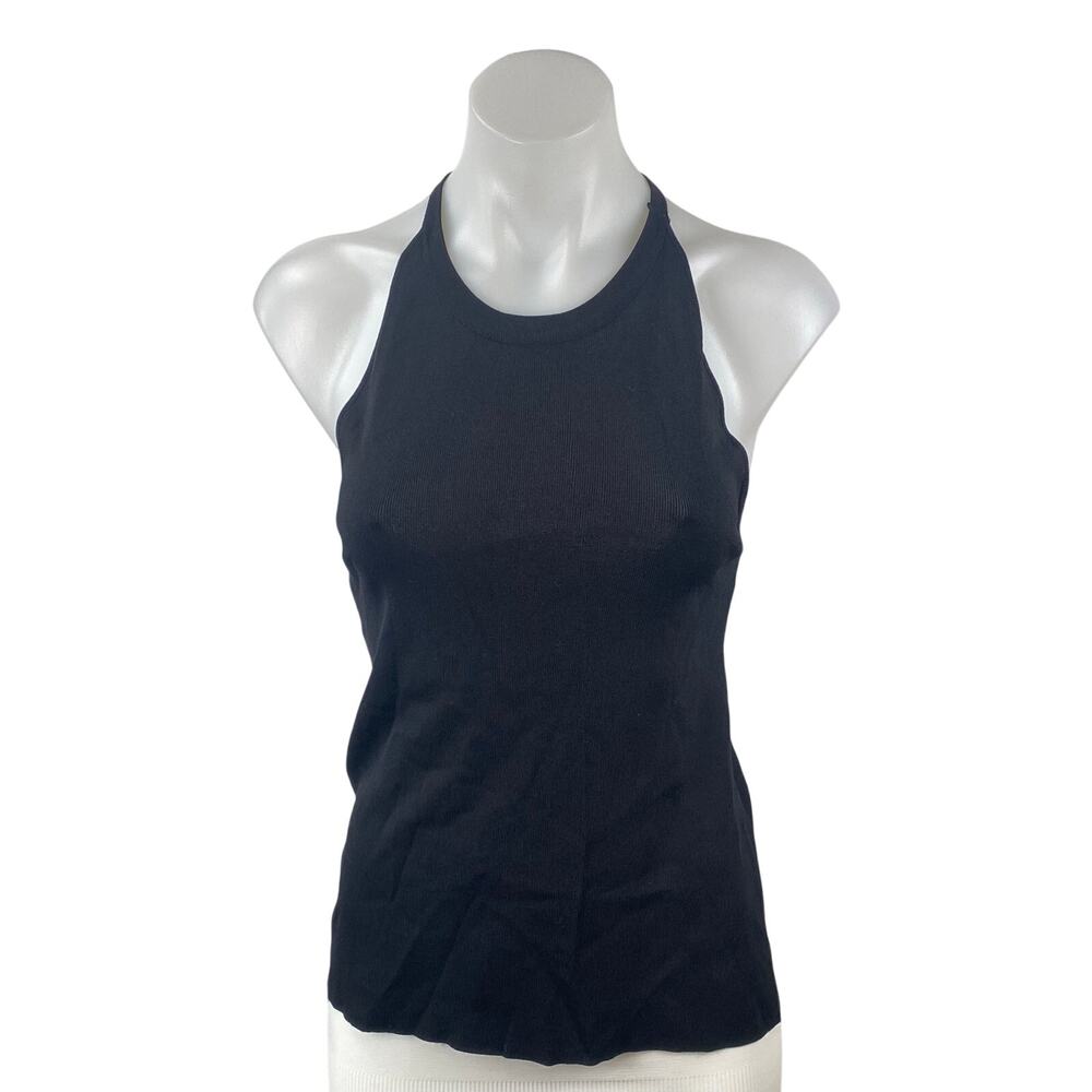 Ellison Women's Black Halter Neck Yoga Gym Athletic Activewear Cami Tank Top S